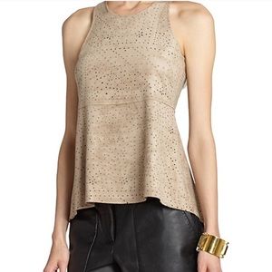 BCBGMAXAZRIA Caralyn Tan Suede Top medium